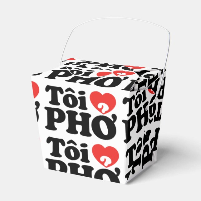I Heart (Love) Pho (Tôi ❤ PHỞ) Vietnamese Language Favour Box (Front Side)