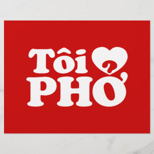I Heart (Love) Pho (Tôi ❤ PHỞ) Vietnamese Language Flyer