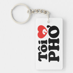I Heart (Love) Pho (Tôi ❤ PHỞ) Vietnamese Language Key Ring