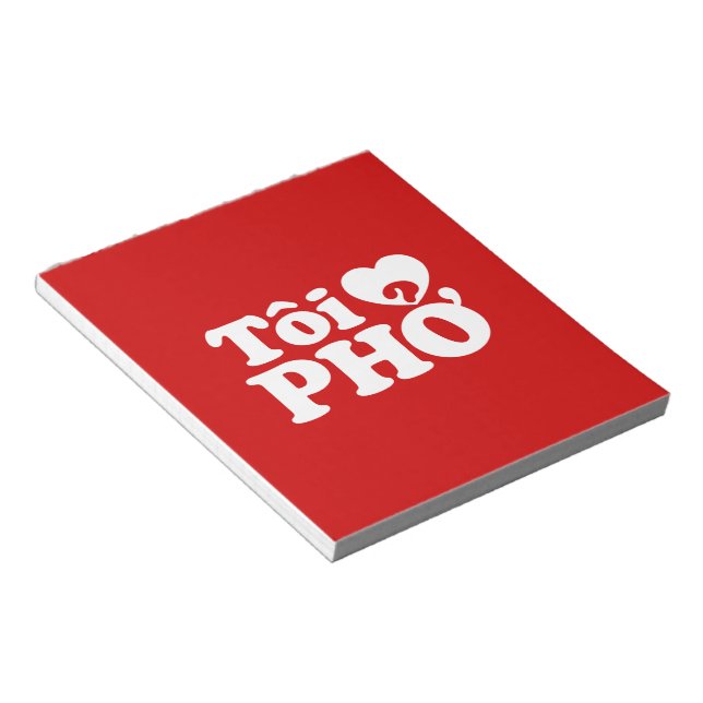 I Heart (Love) Pho (Tôi ❤ PHỞ) Vietnamese Language Notepad (Angled)