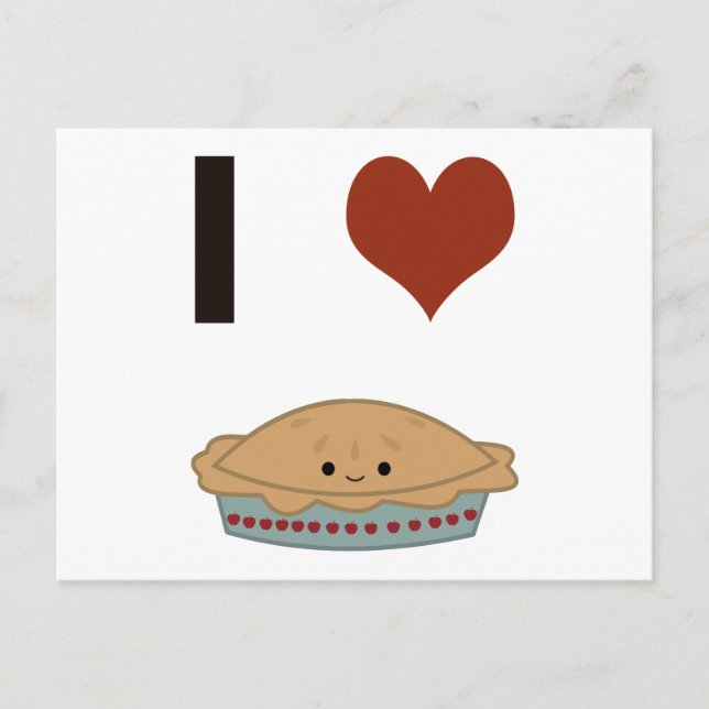 I heart (love) Pie Postcard (Front)
