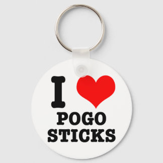 I HEART (LOVE) POGO STICKS KEY RING