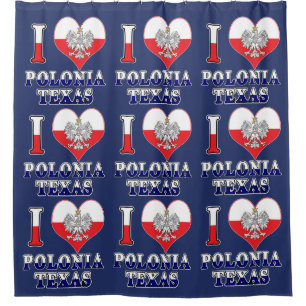 I Heart Love Polonia Texas Shower Curtain