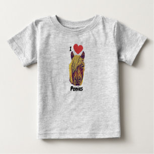 I Heart Love Ponies Cute Baby T-Shirt
