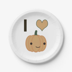 I heart (love) Pumpkin Paper Plate