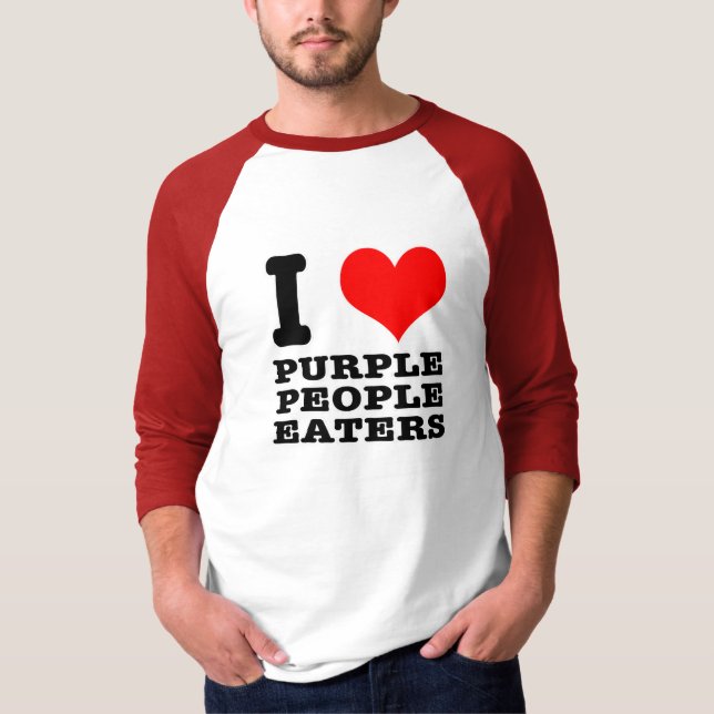 I HEART (LOVE) PURPLE PEOPLE EATER T-Shirt (Front)
