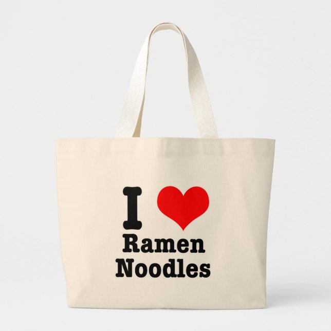 I HEART (LOVE) ramen noodles Large Tote Bag (Front)