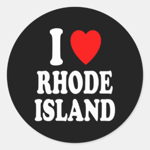 I Heart (love) Rhode Island Travel Tourism Vacatio Classic Round Sticker