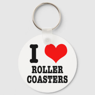 I HEART (LOVE) roller coasters Key Ring