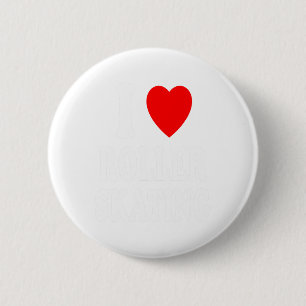 I Heart (love) Roller Skating Der  6 Cm Round Badge