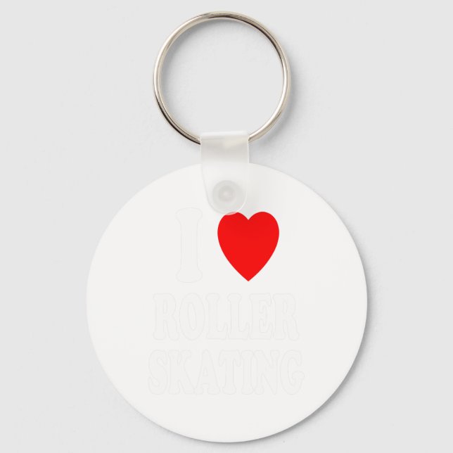 I Heart (love) Roller Skating Der  Key Ring (Front)