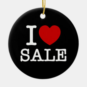 I HEART [LOVE] SALE CERAMIC ORNAMENT