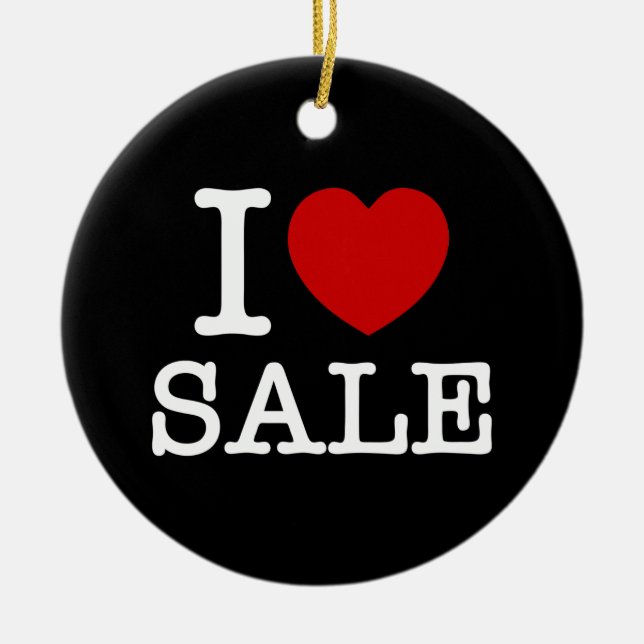 I HEART [LOVE] SALE CERAMIC ORNAMENT (Front)