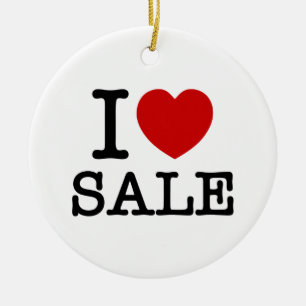 I HEART [LOVE] SALE CERAMIC ORNAMENT