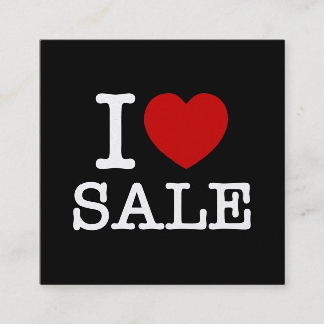 I HEART [LOVE] SALE SQUARE BUSINESS CARD (Front)