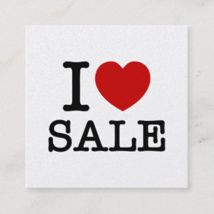 I HEART [LOVE] SALE SQUARE BUSINESS CARD