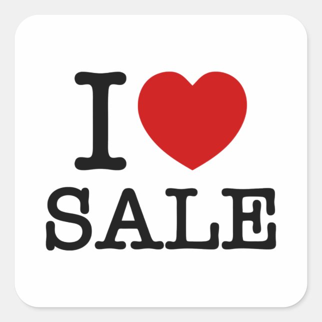I HEART [LOVE] SALE SQUARE STICKER (Front)