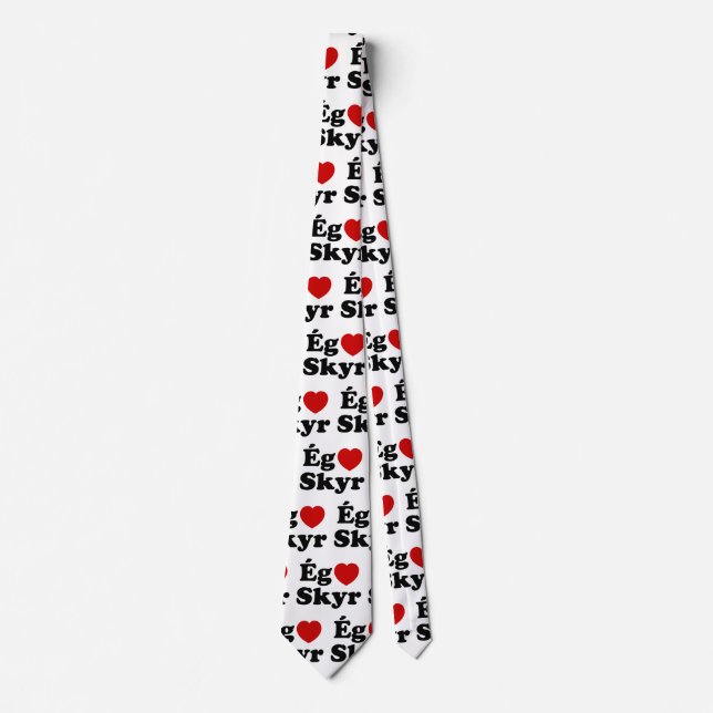 I Heart (Love) Skyr [Ég Elska Skyr] Icelandic Tie (Front)