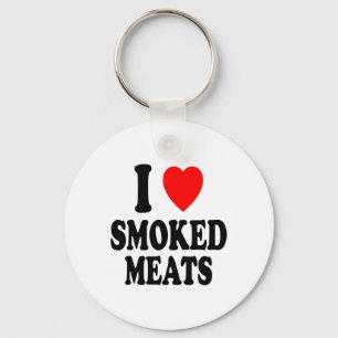 I Heart (love) Smoked Meats Bbq Outdoors Summer Sm Key Ring