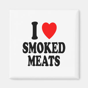 I Heart (love) Smoked Meats Bbq Outdoors Summer Sm Magnet
