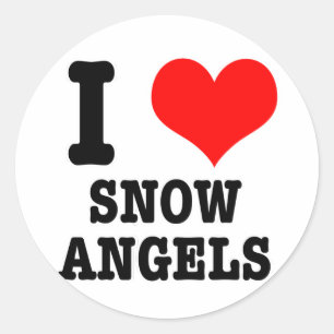 I HEART (LOVE) snow angels Classic Round Sticker