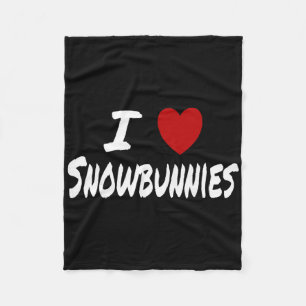 I Heart (love) Snowbunnies Skiing Snowboarding Att Fleece Blanket