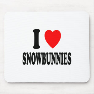 I Heart (love) Snowbunnies Skiing Snowboarding Att Mouse Pad