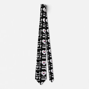 I Heart [Love] South Korea Hangul Korean Language Tie