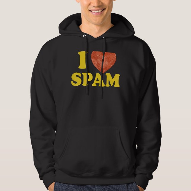 I Heart Love Spam Canned Cooked Pork Food  Spam Hoodie (Front)