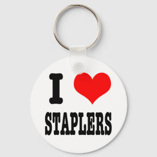 I HEART (LOVE) staplers Key Ring