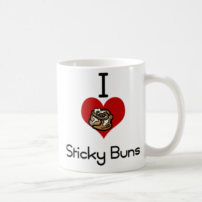 I heart-love sticky buns coffee mug (Right)