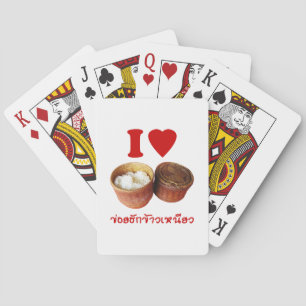 I Heart [Love] Sticky Rice [Khao Niao] - Thai Isan Playing Cards