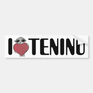 I Heart Love Tenino Alien Bumper Sticker