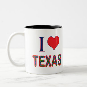 I (Heart) Love Texas Bluebonnet Two-Tone Coffee Mug