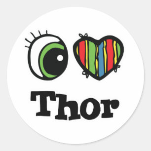 I Heart (Love) Thor Classic Round Sticker