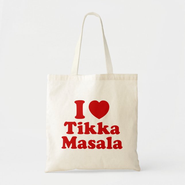 I Heart (Love) Tikka Masala Tote Bag (Front)