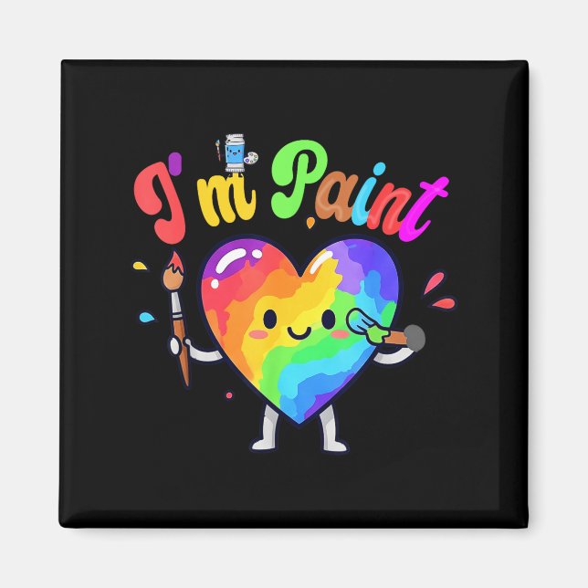 I Heart Love To Finger I'm Paint Cute Couple Valen Magnet (Front)