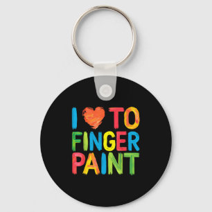 I Heart Love To Finger Paint Cute Couple Valentine Key Ring