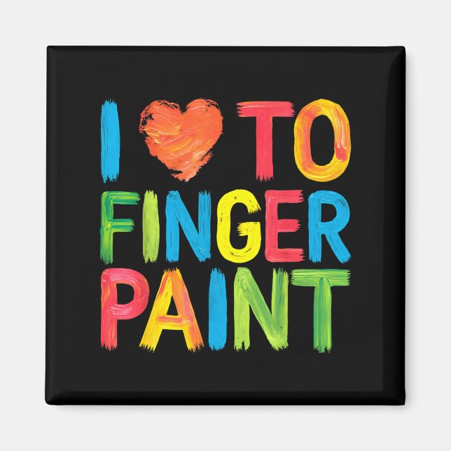 I Heart Love To Finger Paint Cute Couple Valentine Magnet (Front)