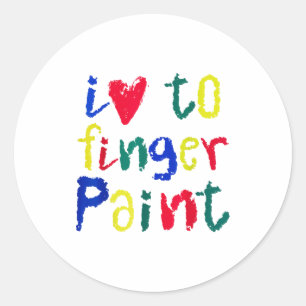 I Heart Love To Finger Paint - Funny Couple  Classic Round Sticker