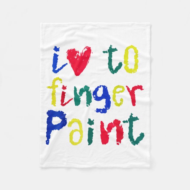 I Heart Love To Finger Paint - Funny Couple  Fleece Blanket (Front)