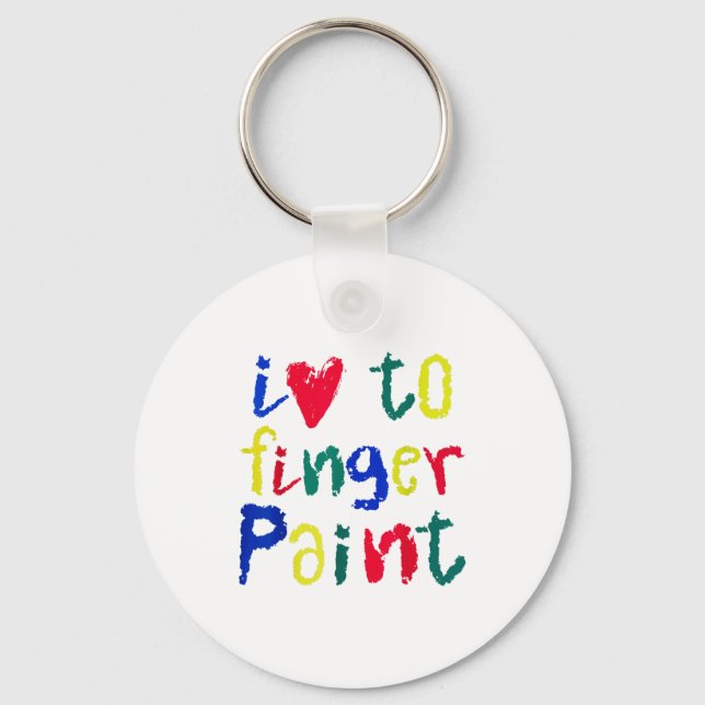 I Heart Love To Finger Paint - Funny Couple  Key Ring (Front)