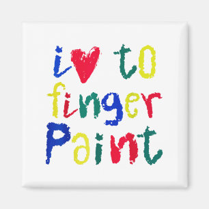 I Heart Love To Finger Paint - Funny Couple  Magnet