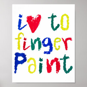 I Heart Love To Finger Paint - Funny Couple  Poster