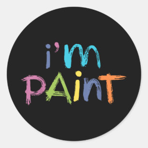 I Heart Love To Finger Paint Im Paint Cute Couple  Classic Round Sticker