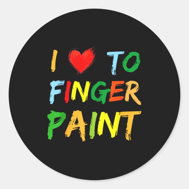 I Heart Love To Finger Paint I'm Paint Cute Couple Classic Round Sticker (Front)