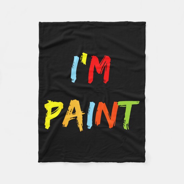I Heart Love To Finger Paint I'm Paint Cute Couple Fleece Blanket (Front)