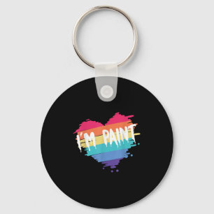 I Heart Love To Finger Paint I'm Paint Cute Couple Key Ring