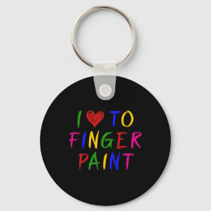 I Heart Love To Finger Paint I'm Paint Cute Couple Key Ring