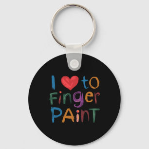 I Heart Love To Finger Paint I'm Paint Cute Couple Key Ring